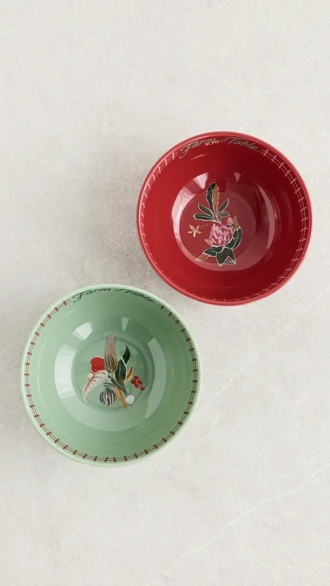 Farm Rio Painted Farm Bowls Set of 2 | Thumbnail 2 Farm Rio Painted Farm Bowls Set of 2 | Thumbnail 2
