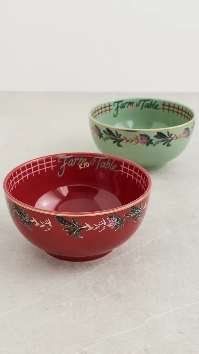 Farm Rio Painted Farm Bowls Set of 2 | Thumbnail 3 Farm Rio Painted Farm Bowls Set of 2 | Thumbnail 3