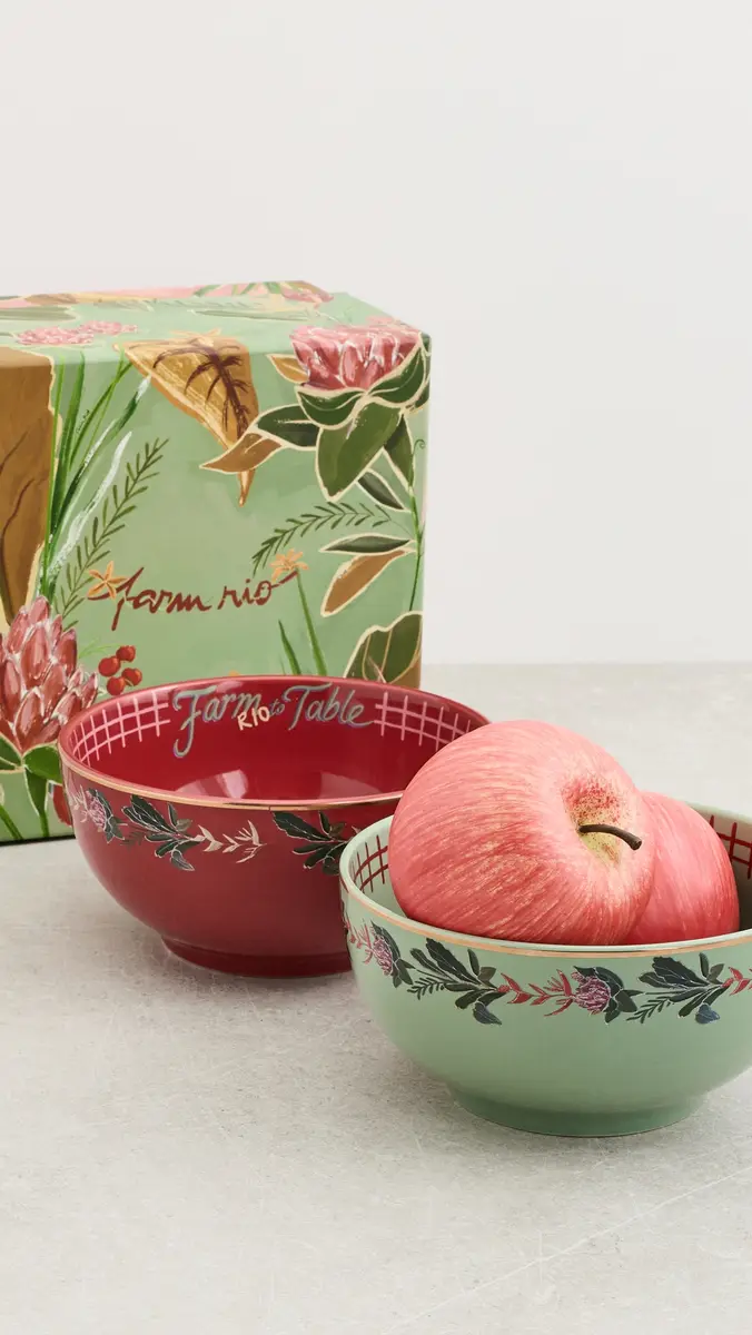 Farm Rio Painted Farm Bowls Set of 2 | Thumbnail 5 Farm Rio Painted Farm Bowls Set of 2 | Thumbnail 5