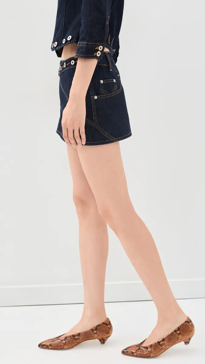 With Jean Drew Denim Skirt | Thumbnail 4
