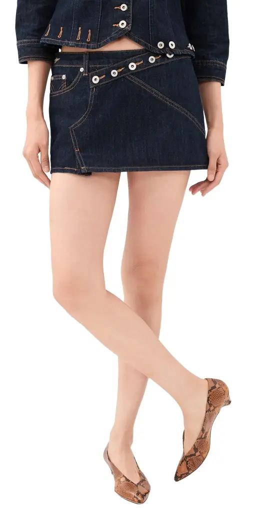 With Jean Drew Denim Skirt
