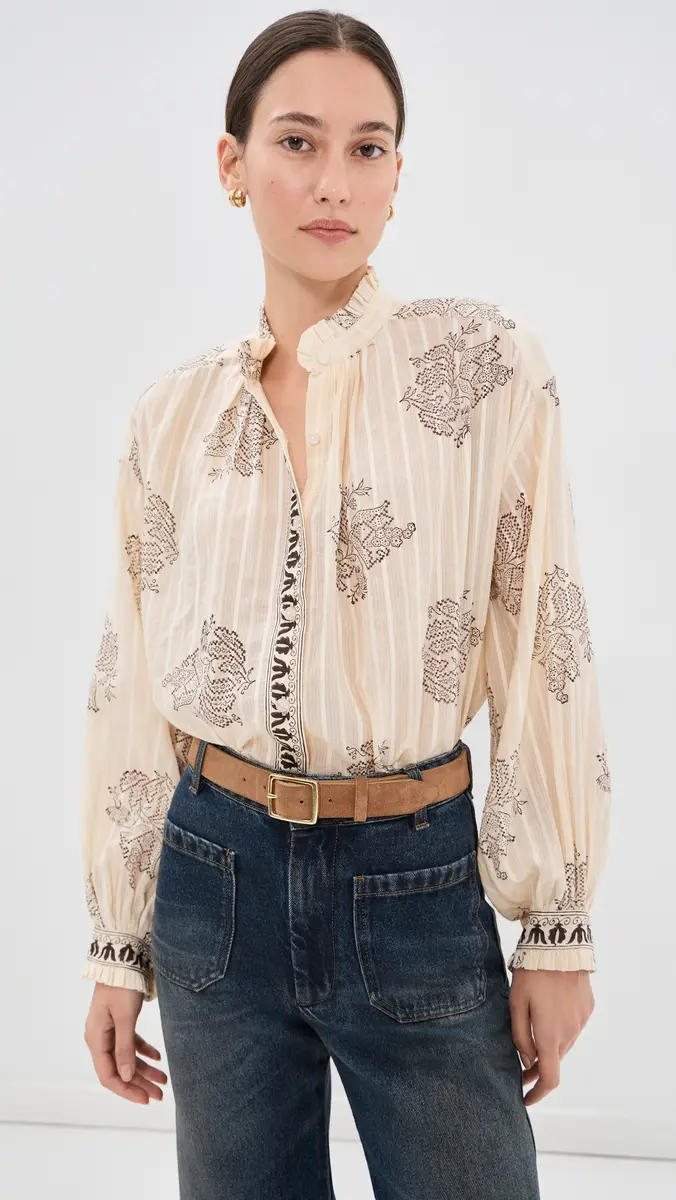 ALIX OF BOHEMIA Poet Grapevine Stripe Blouse | Thumbnail 2 ALIX OF BOHEMIA Poet Grapevine Stripe Blouse | Thumbnail 2