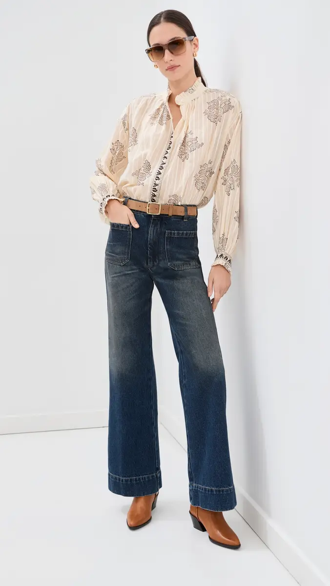 ALIX OF BOHEMIA Poet Grapevine Stripe Blouse | Thumbnail 5 ALIX OF BOHEMIA Poet Grapevine Stripe Blouse | Thumbnail 5