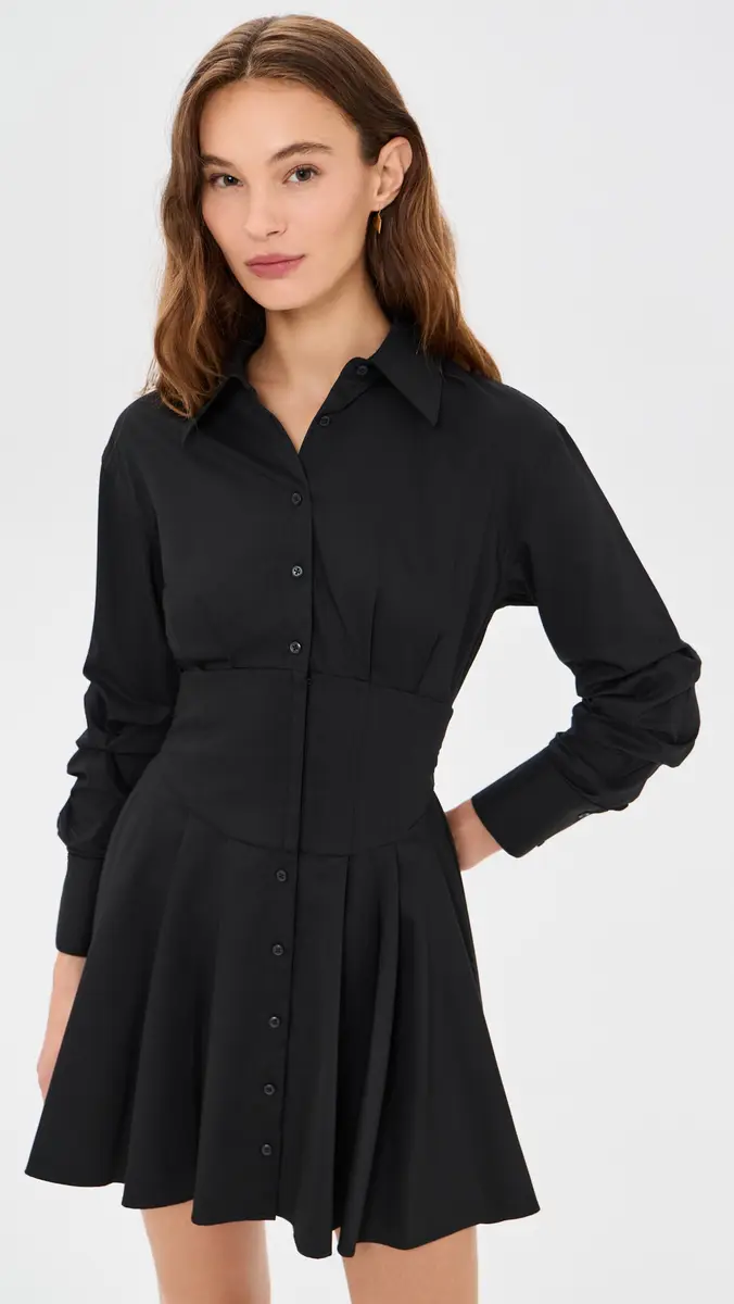 Alice + Olivia Edie Corset Button Down Mini Dress | Thumbnail 2 Alice + Olivia Edie Corset Button Down Mini Dress | Thumbnail 2