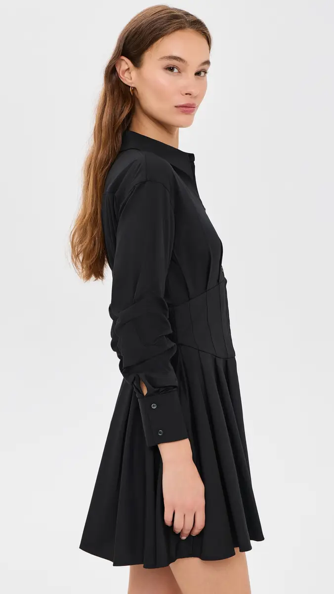 Alice + Olivia Edie Corset Button Down Mini Dress | Thumbnail 4 Alice + Olivia Edie Corset Button Down Mini Dress | Thumbnail 4