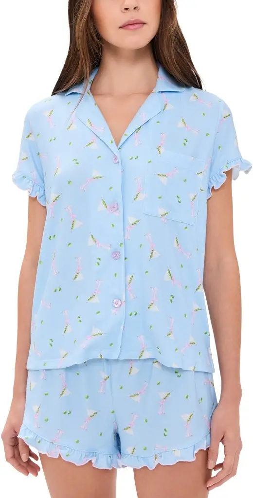 Olive You Short Sleeve Pajama Set