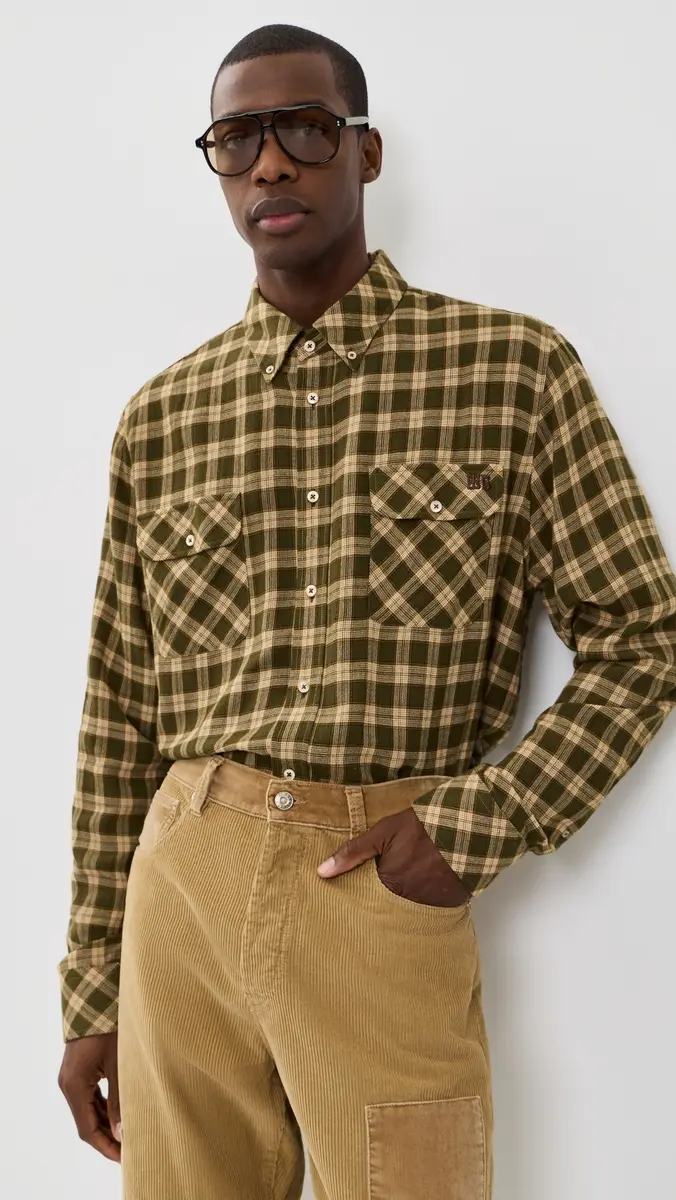 Wales Bonner Canopy Brushed Overcheck Shirt | Thumbnail 2 Wales Bonner Canopy Brushed Overcheck Shirt | Thumbnail 2