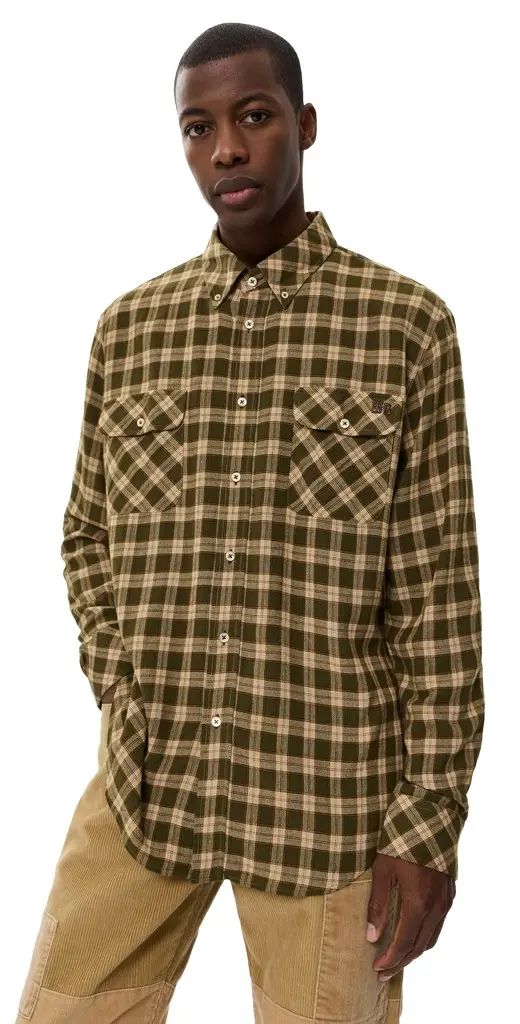 Wales Bonner Canopy Brushed Overcheck Shirt