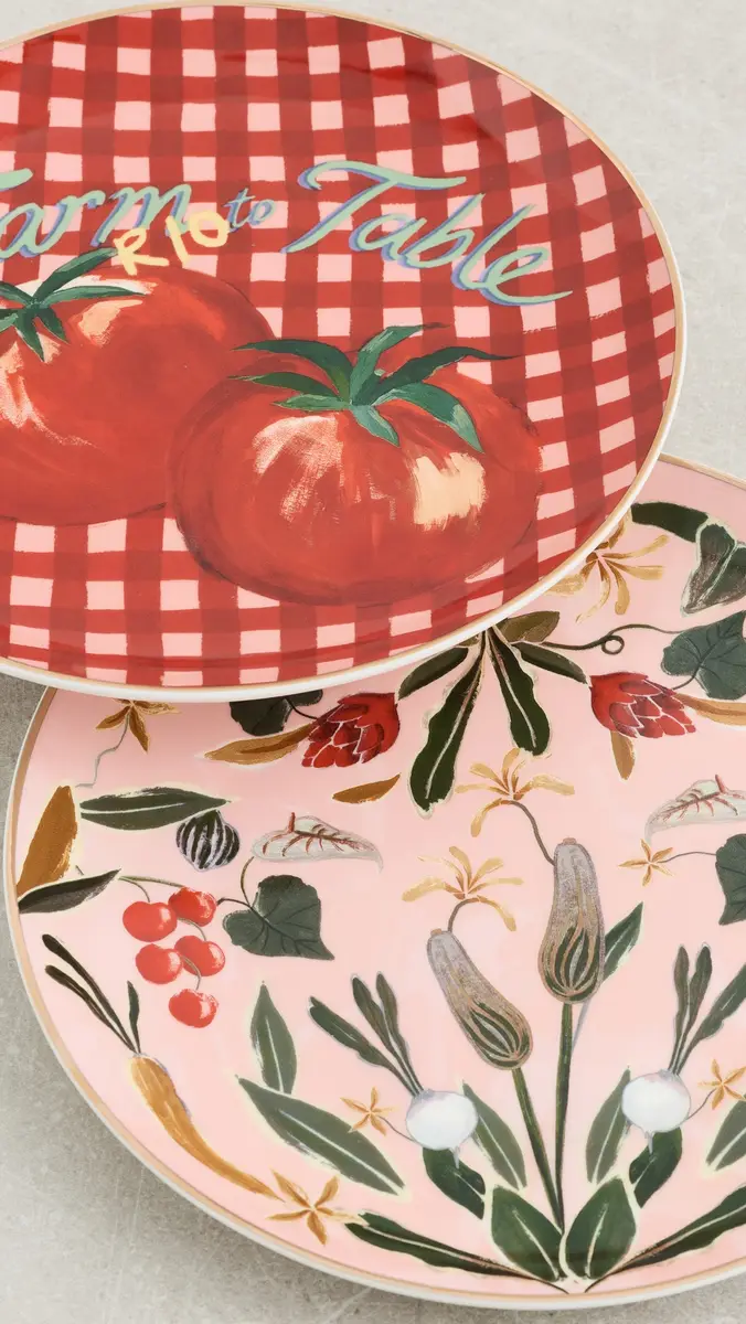Farm Rio Painted Farm Dessert Plates Set of 4 | Thumbnail 4 Farm Rio Painted Farm Dessert Plates Set of 4 | Thumbnail 4