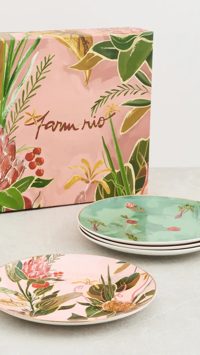 Farm Rio Painted Farm Dessert Plates Set of 4 | Thumbnail 5 Farm Rio Painted Farm Dessert Plates Set of 4 | Thumbnail 5