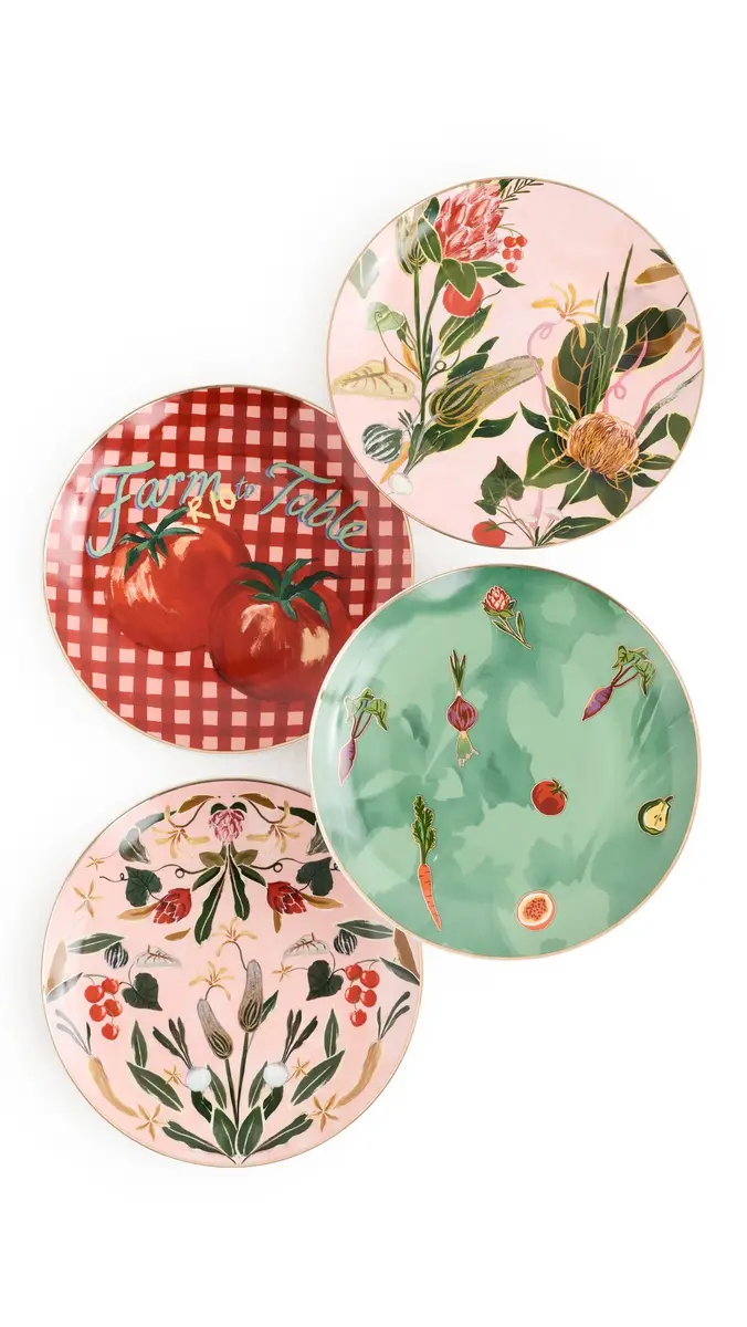 Farm Rio Painted Farm Dessert Plates Set of 4 | Thumbnail 6 Farm Rio Painted Farm Dessert Plates Set of 4 | Thumbnail 6