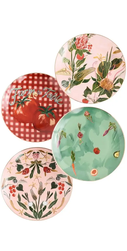 Farm Rio Painted Farm Dessert Plates Set of 4
