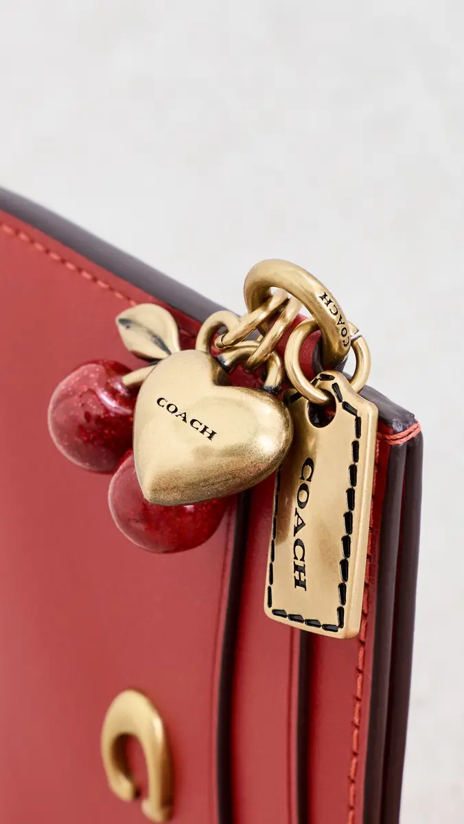 Coach Refined Calf Leather Essential Card Case with Charms Poppy | Thumbnail 5 Coach Refined Calf Leather Essential Card Case with Charms Poppy | Thumbnail 5