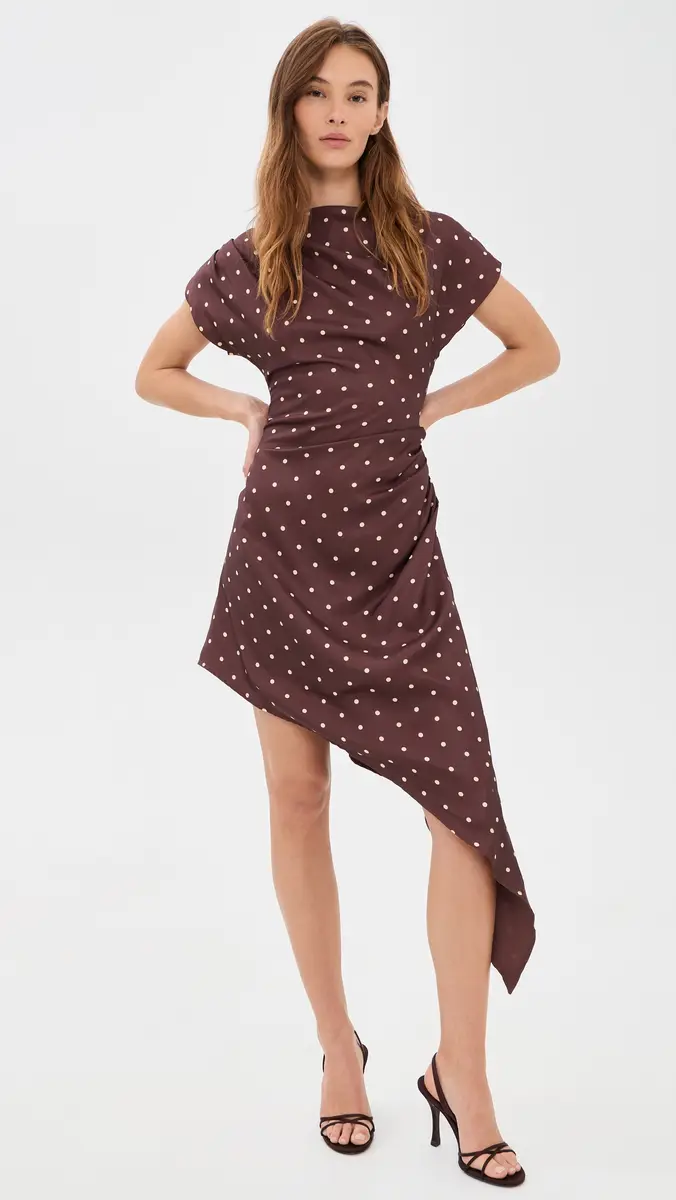 Another Girl Polka Dot Asymmetric Cap Sleeve Dress | Thumbnail 2 Another Girl Polka Dot Asymmetric Cap Sleeve Dress | Thumbnail 2