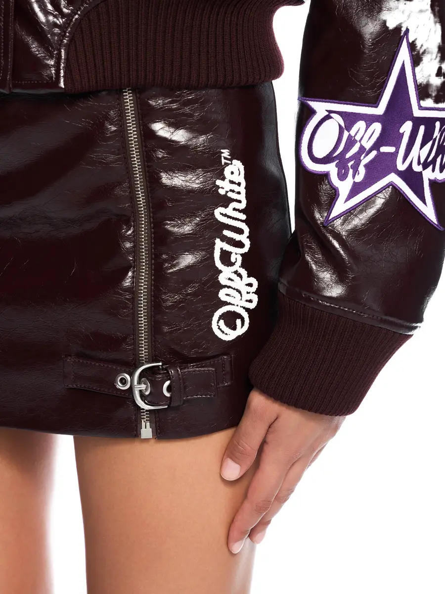 Off-White Crinkle Coated Mini Skirt | Thumbnail 5