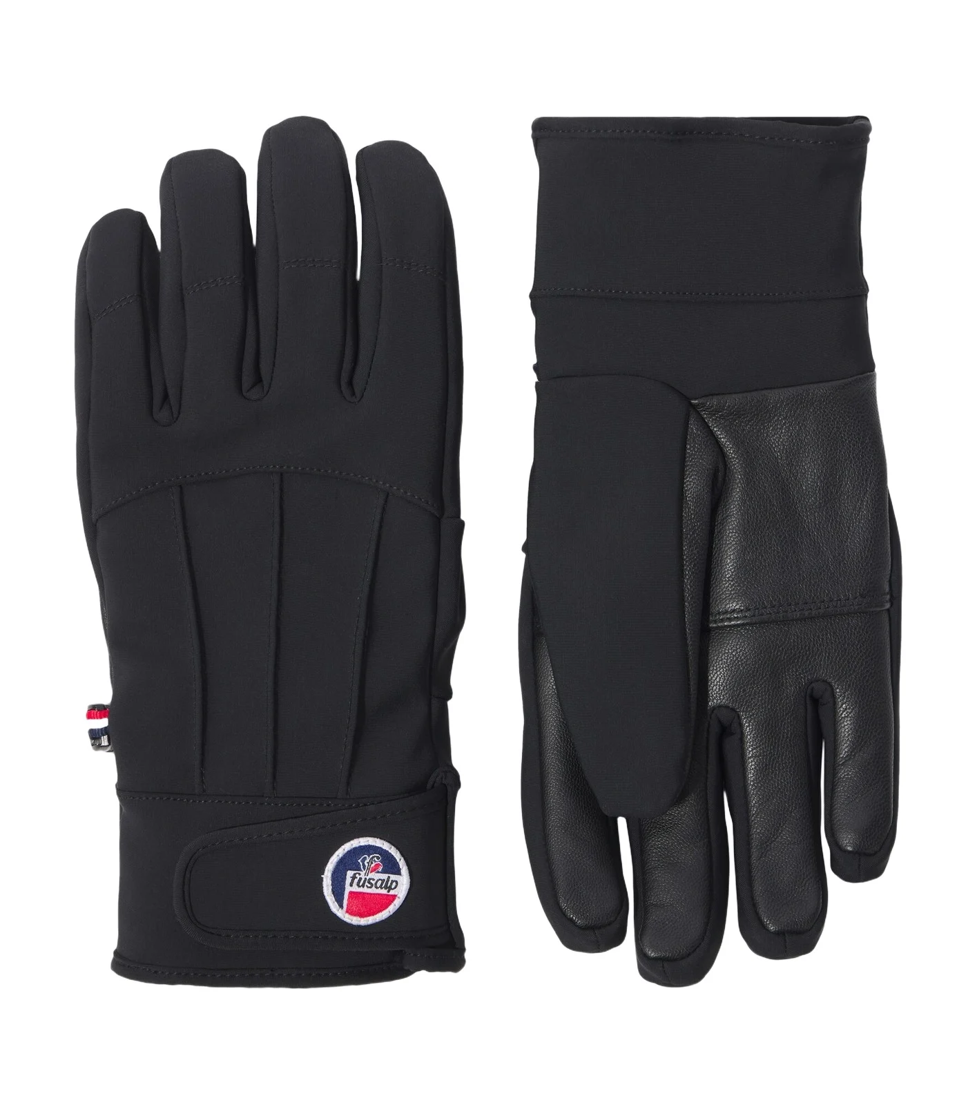 Glacier leather-trimmed ski gloves