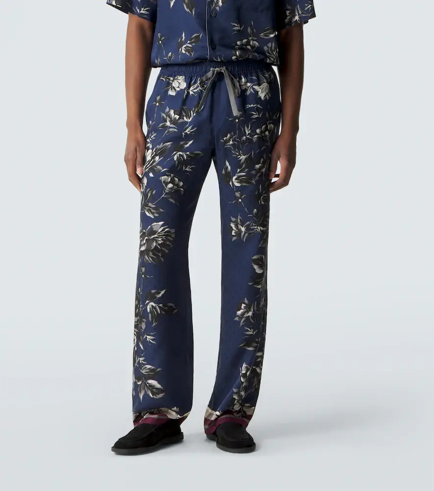 Dolce & Gabbana Floral silk twill wide-leg pants | Thumbnail 3 Dolce & Gabbana Floral silk twill wide-leg pants | Thumbnail 3