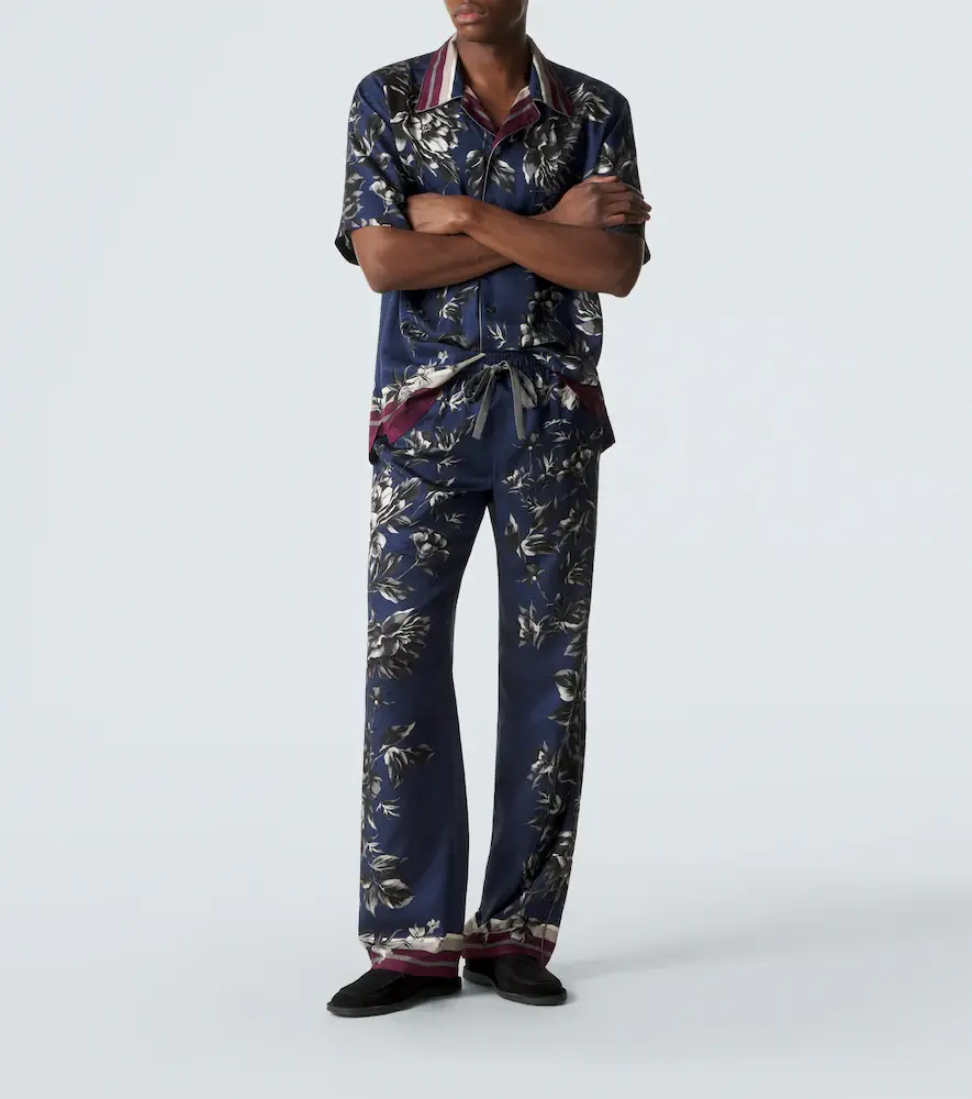 Dolce & Gabbana Floral silk twill wide-leg pants | Thumbnail 4 Dolce & Gabbana Floral silk twill wide-leg pants | Thumbnail 4