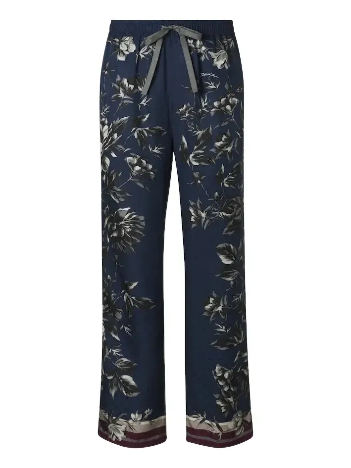 Dolce & Gabbana Floral silk twill wide-leg pants