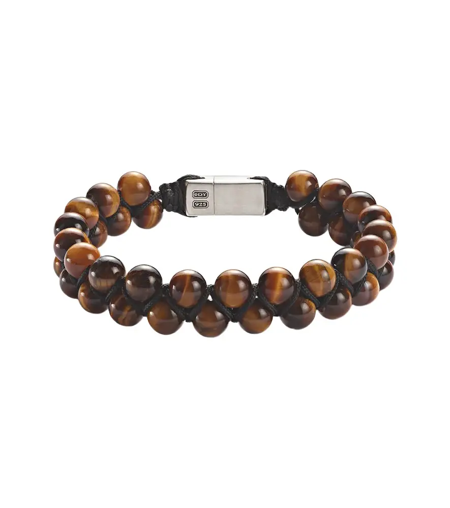 David Yurman Spiritual Beads sterling silver bracelet with tiger's eye