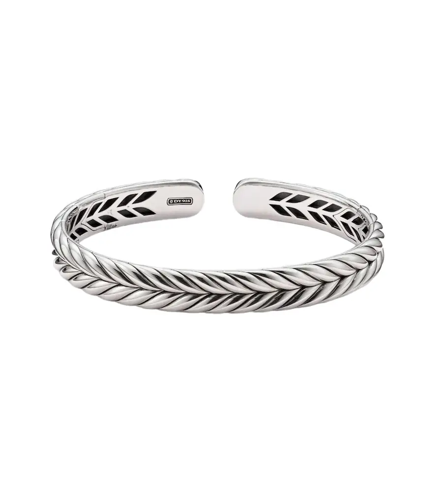 Chevron sterling silver cuff bracelet
