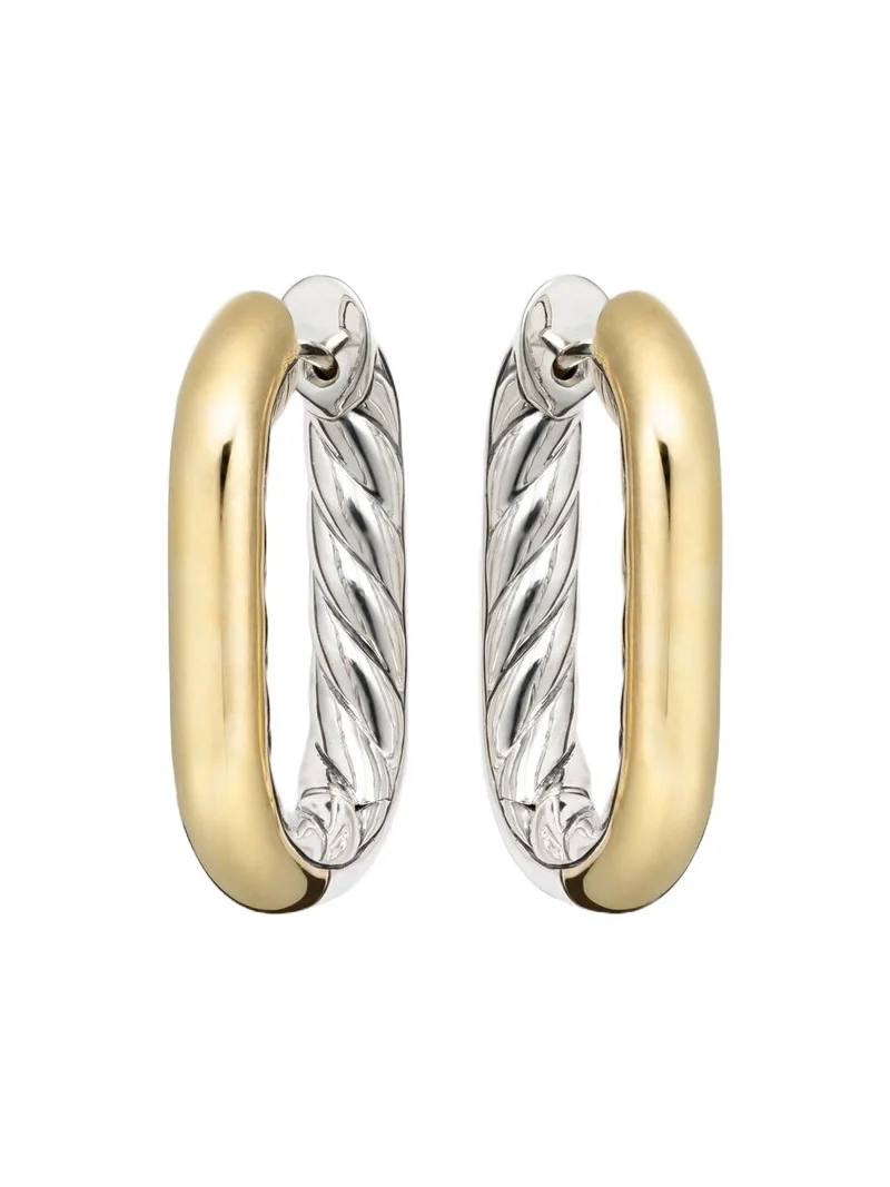 DY Madison sterling silver and 14kt gold hoop earrings