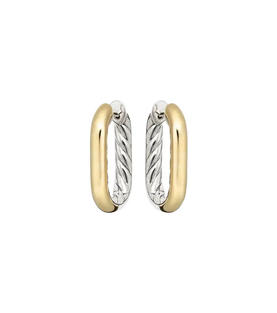 David Yurman DY Madison sterling silver and 14kt gold hoop earrings