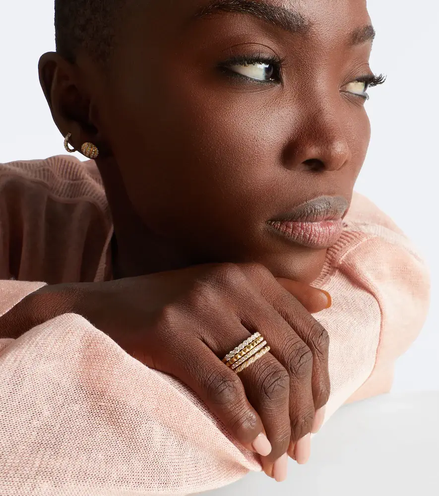 David Yurman Petite Pavé 18kt gold ring with diamonds | Thumbnail 2 David Yurman Petite Pavé 18kt gold ring with diamonds | Thumbnail 2
