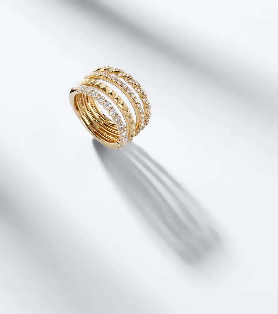 David Yurman Petite Pavé 18kt gold ring with diamonds | Thumbnail 5 David Yurman Petite Pavé 18kt gold ring with diamonds | Thumbnail 5