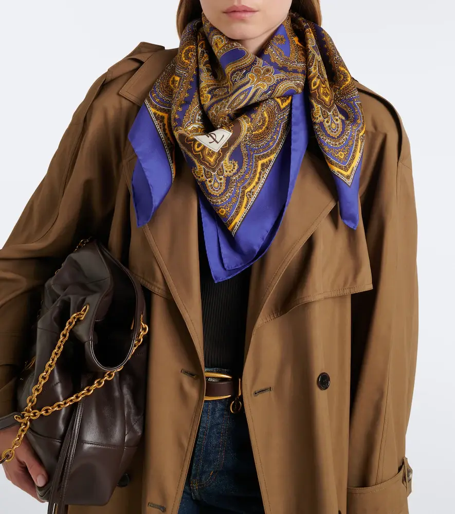 Saint Laurent Paisley silk twill scarf | Thumbnail 4