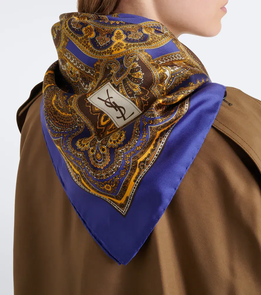 Saint Laurent Paisley silk twill scarf | Thumbnail 5