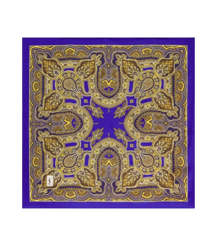 Saint Laurent Paisley silk twill scarf