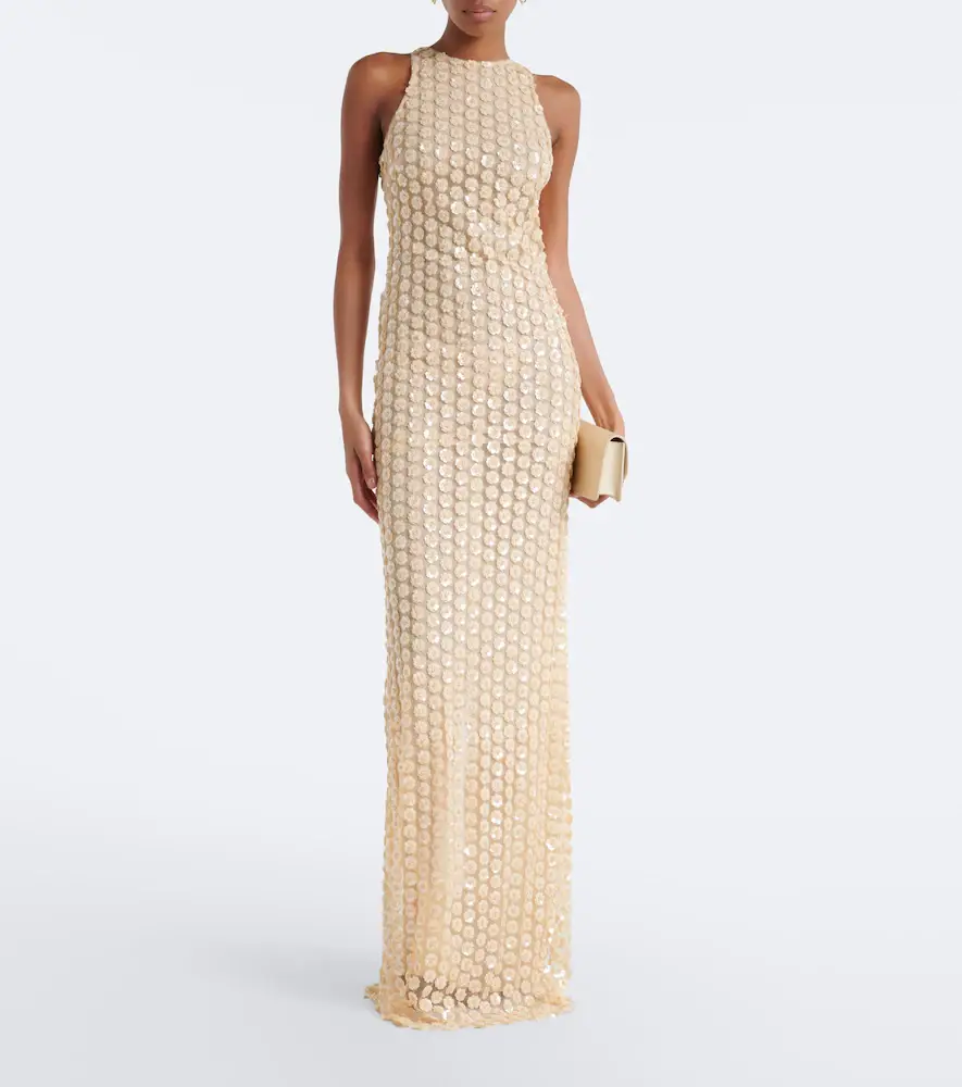 The New Arrivals Ilkyaz Ozel Embellished mesh gown | Thumbnail 3 The New Arrivals Ilkyaz Ozel Embellished mesh gown | Thumbnail 3