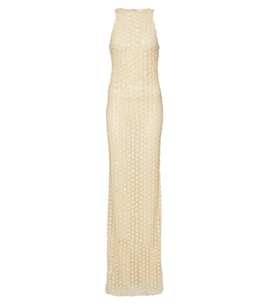 The New Arrivals Ilkyaz Ozel Embellished mesh gown