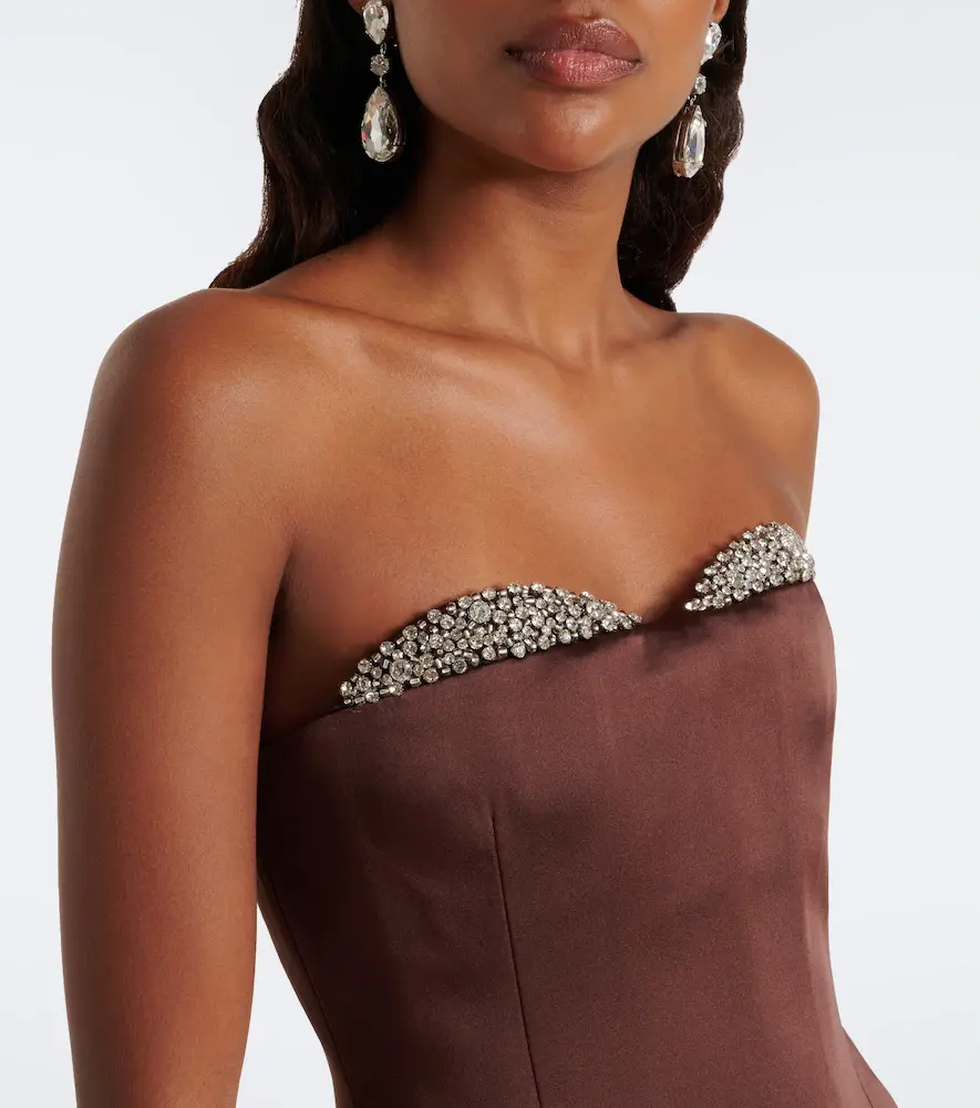 The New Arrivals Ilkyaz Ozel Embellished satin bustier gown | Thumbnail 3 The New Arrivals Ilkyaz Ozel Embellished satin bustier gown | Thumbnail 3