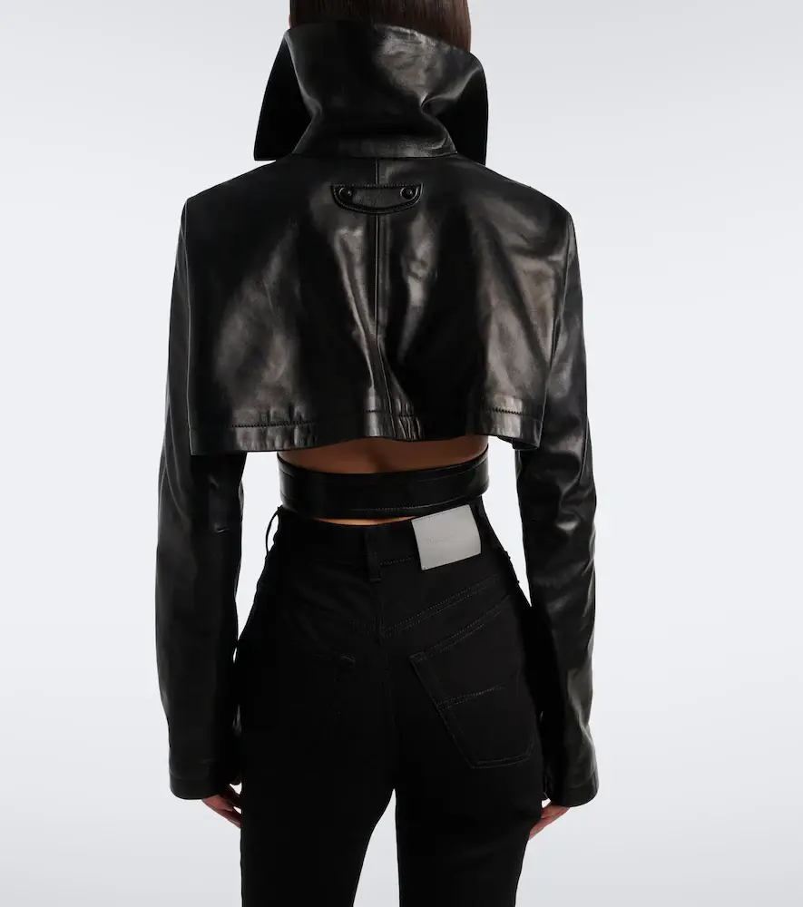Balenciaga Belted cropped leather jacket | Thumbnail 5 Balenciaga Belted cropped leather jacket | Thumbnail 5