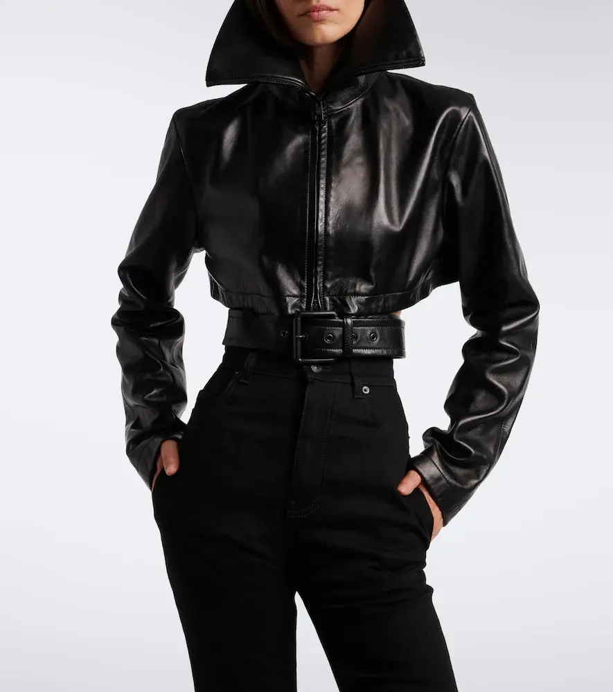 Balenciaga Belted cropped leather jacket | Thumbnail 7 Balenciaga Belted cropped leather jacket | Thumbnail 7