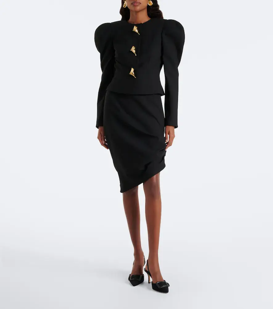 Carolina Herrera Puff-sleeve wool-blend jacket | Thumbnail 4