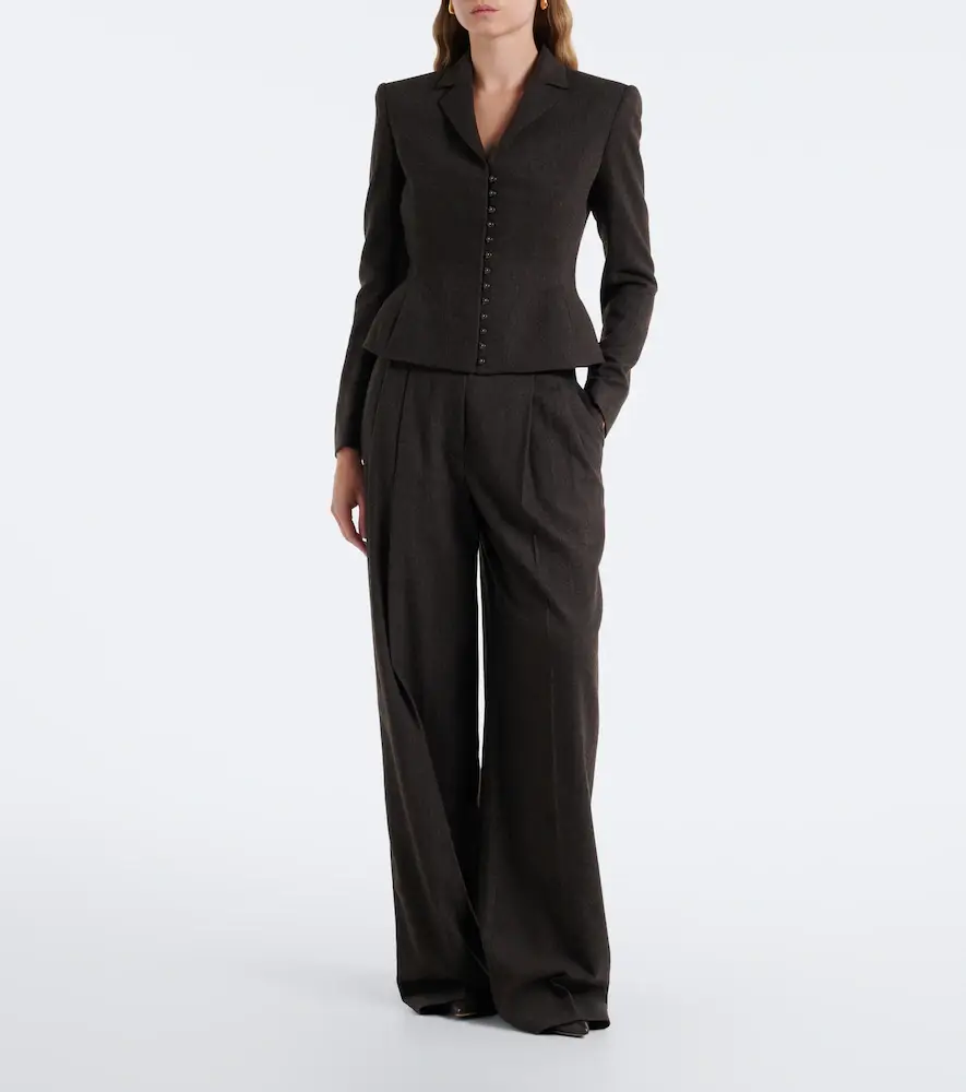 Ralph Lauren Collection Herringbone peplum virgin wool blazer | Thumbnail 2 Ralph Lauren Collection Herringbone peplum virgin wool blazer | Thumbnail 2