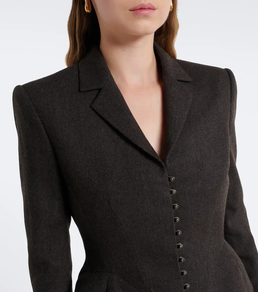 Ralph Lauren Collection Herringbone peplum virgin wool blazer | Thumbnail 5 Ralph Lauren Collection Herringbone peplum virgin wool blazer | Thumbnail 5