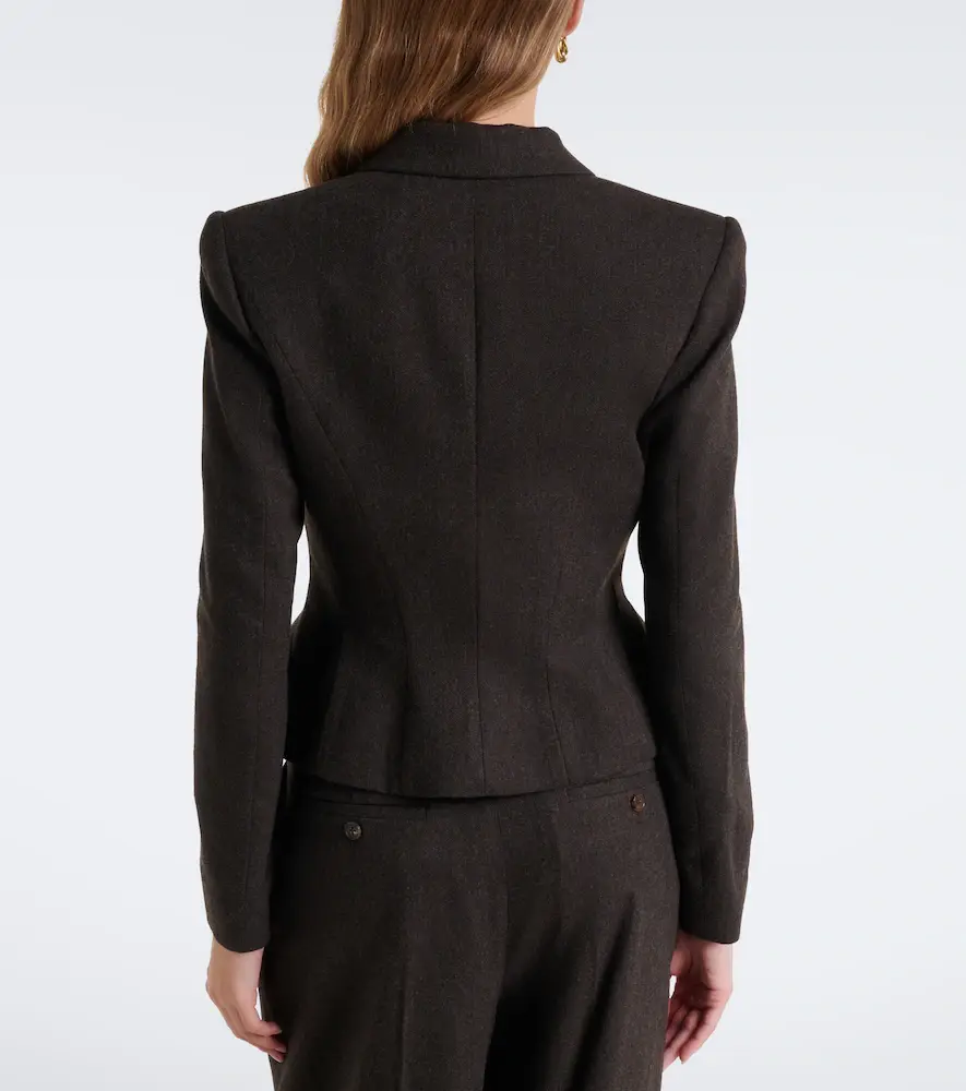 Ralph Lauren Collection Herringbone peplum virgin wool blazer | Thumbnail 6 Ralph Lauren Collection Herringbone peplum virgin wool blazer | Thumbnail 6