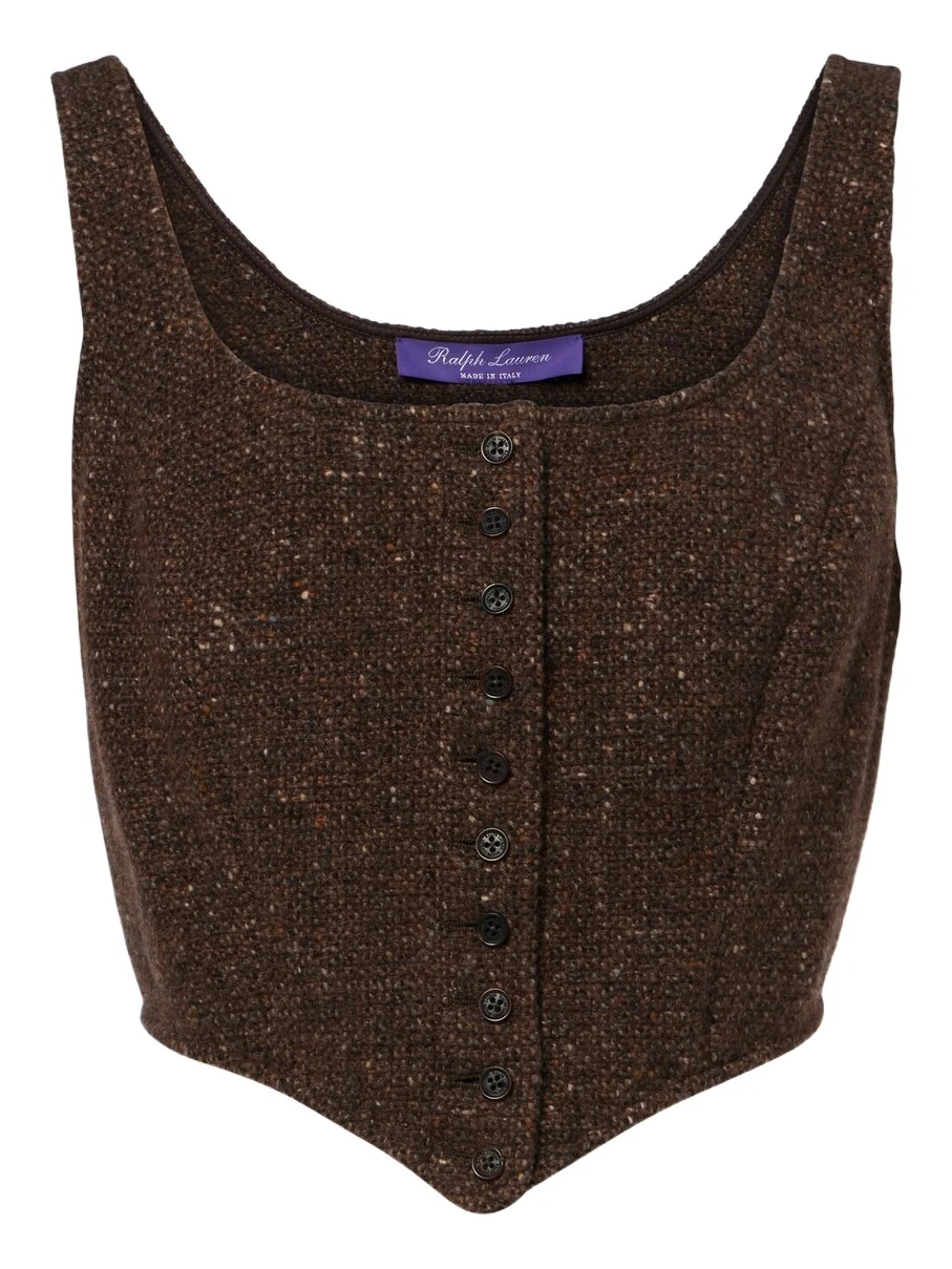 Ralph Lauren Collection Sherry wool and cashmere-blend tweed top