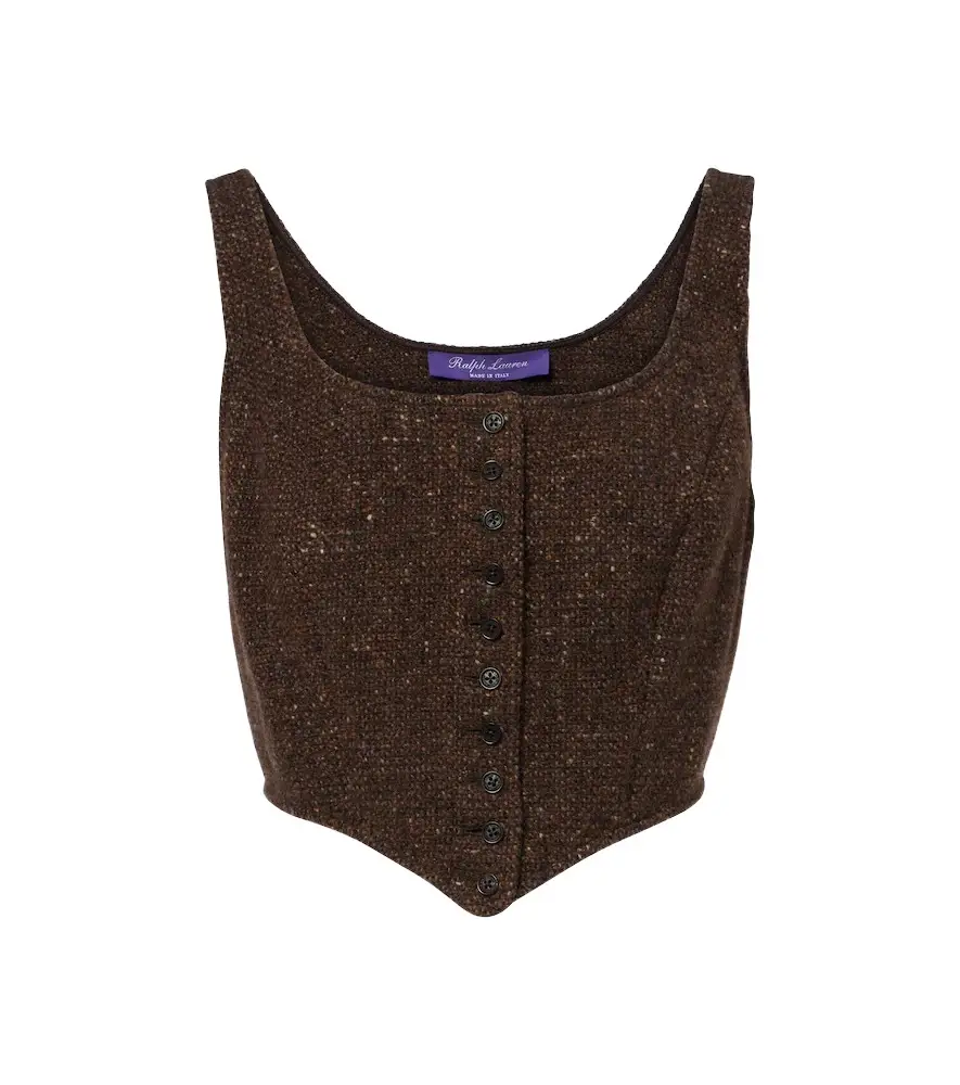 Ralph Lauren Collection Sherry wool and cashmere-blend tweed top