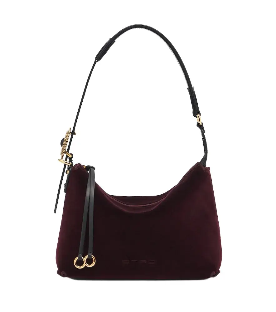 Small velvet shoulder bag