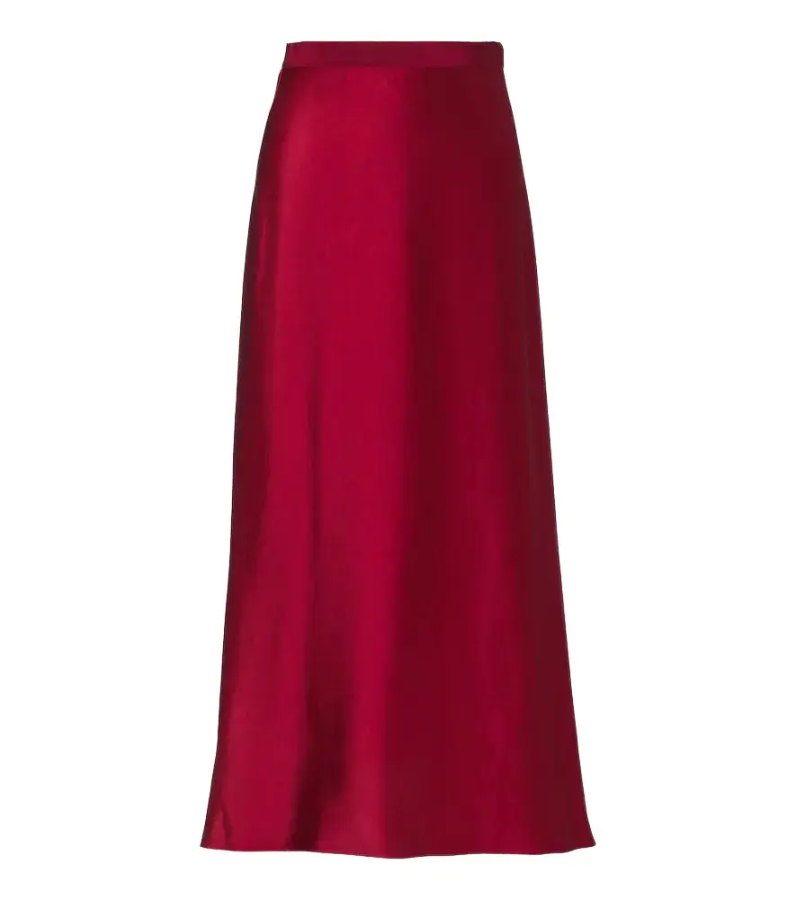 FFORME Carina asymmetric satin maxi skirt
