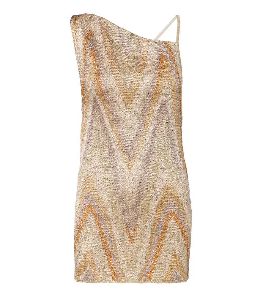 Zigzag sequined lamé top