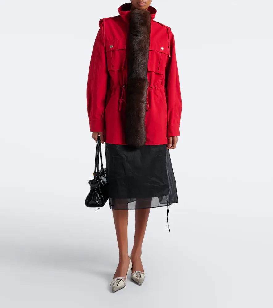 Prada Shearling-trimmed technical parka | Thumbnail 6
