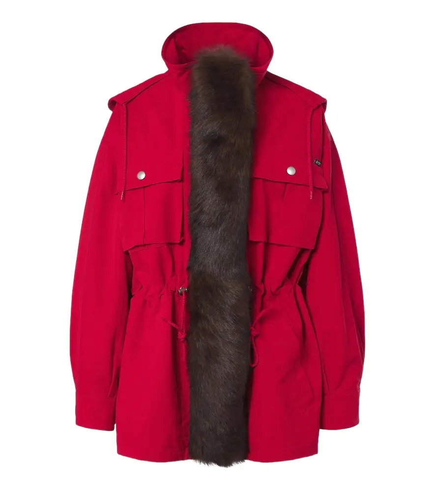 Prada Shearling-trimmed technical parka