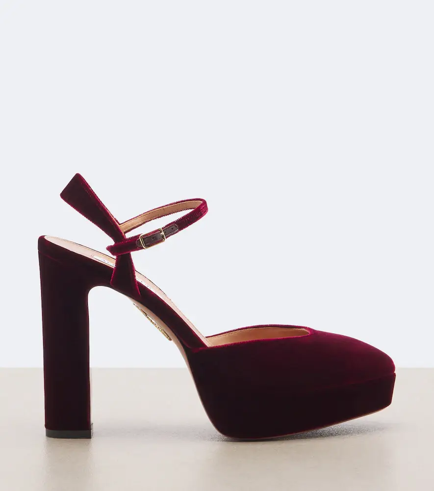 Aquazzura Amira velvet platform pumps | Thumbnail 2