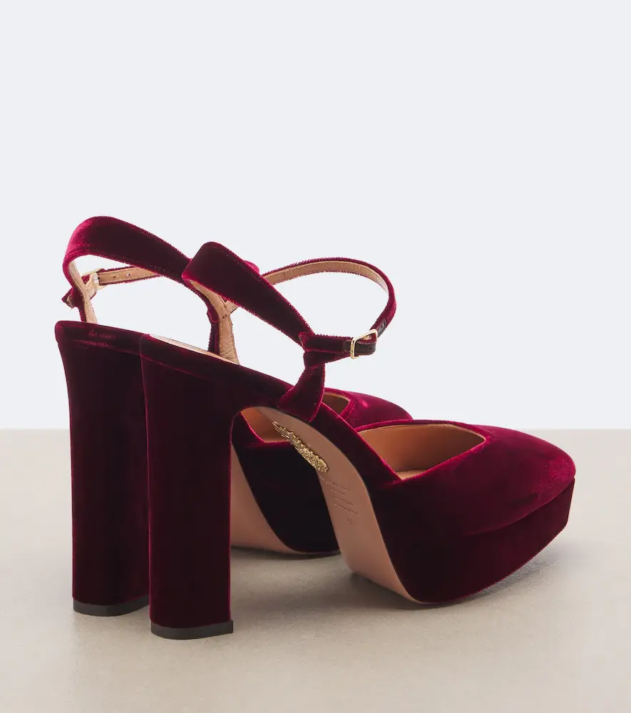 Aquazzura Amira velvet platform pumps | Thumbnail 3